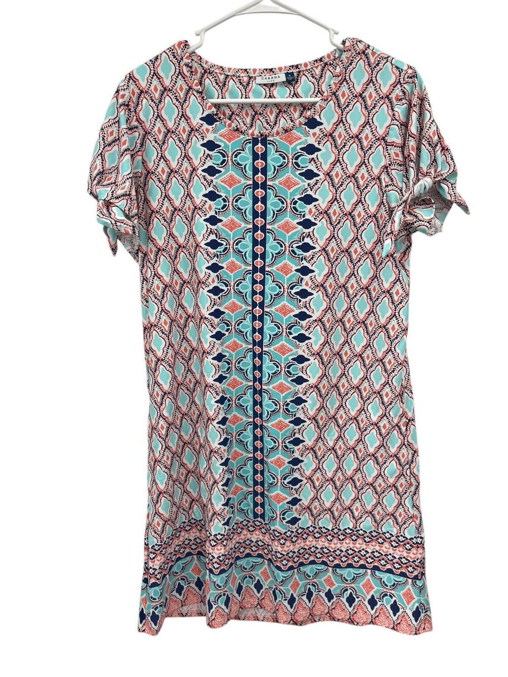 Cabana Life St Barts Shift Dress Tie Sleeves Size Medium